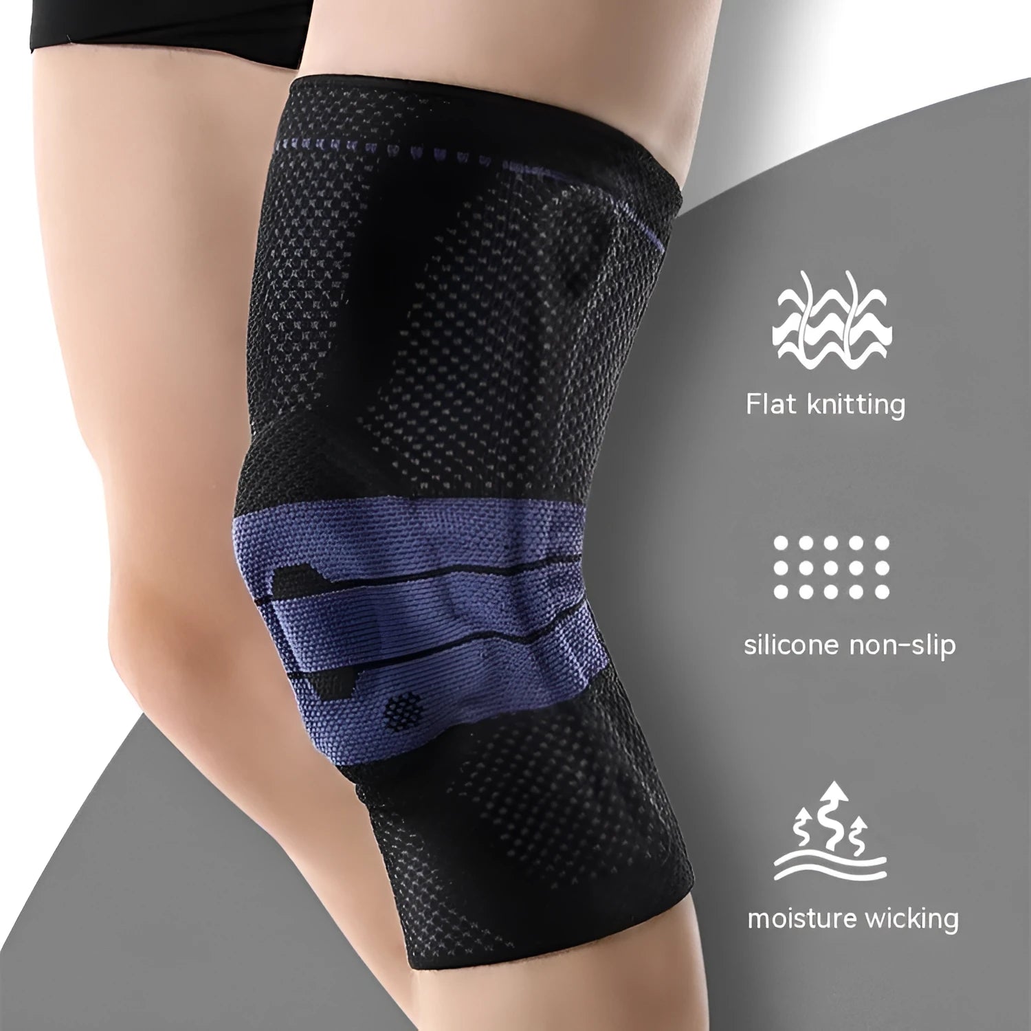 Adult sports knee pads in nylon spandex for running and basketball knee protection