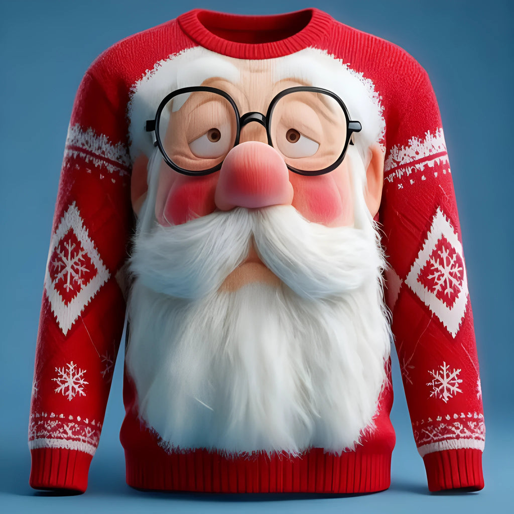 Christmas Santa Claus reindeer sweatshirt, loose polyester pullover, sizes S to 5XL, casual festive top