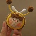 Handmade crocheted bee colony pendant for woolen dolls in plush material