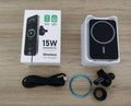 Magnetic car wireless charger mobile phone holder in black X-16 attached to a car vent bracket