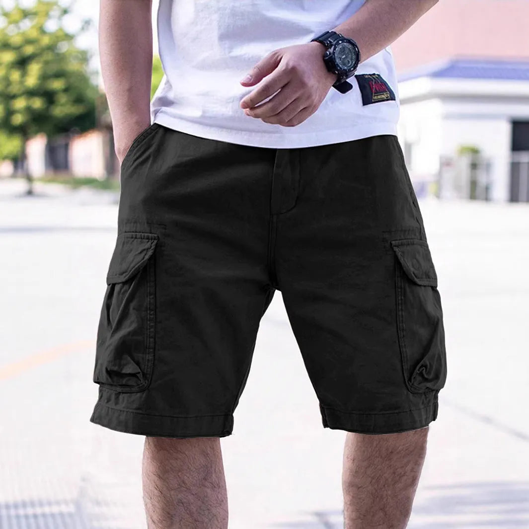 Men's cotton blend workwear shorts in loose fit with short length for summer