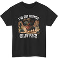 Men's 3D digital print casual round neck short sleeve t-shirt in black with cartoon pattern, loose fit