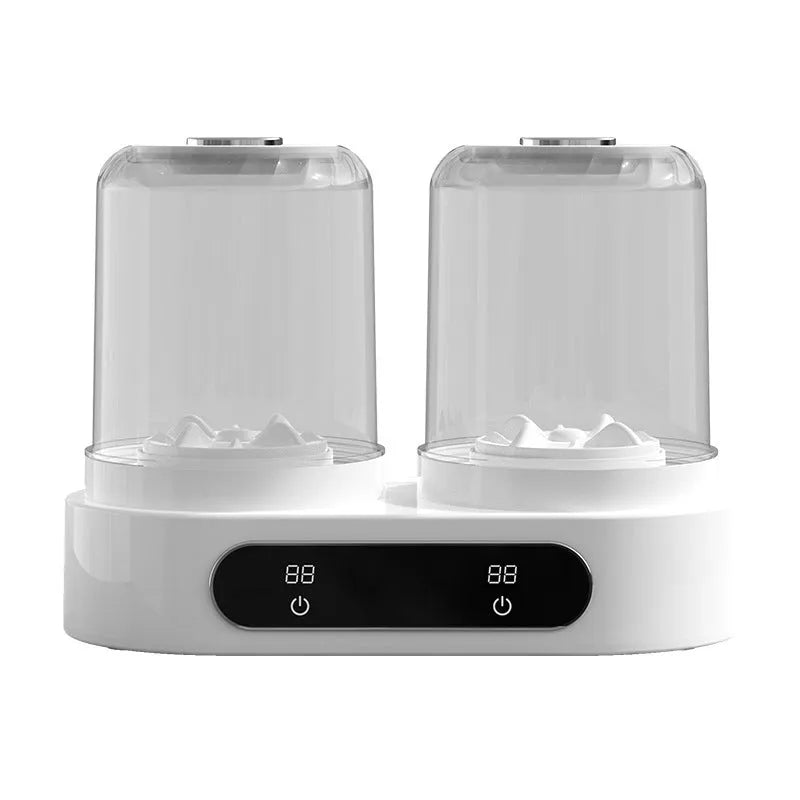 White Double Bucket Laundry Cup mini washing machine with USB cable and two separate washing tubs.