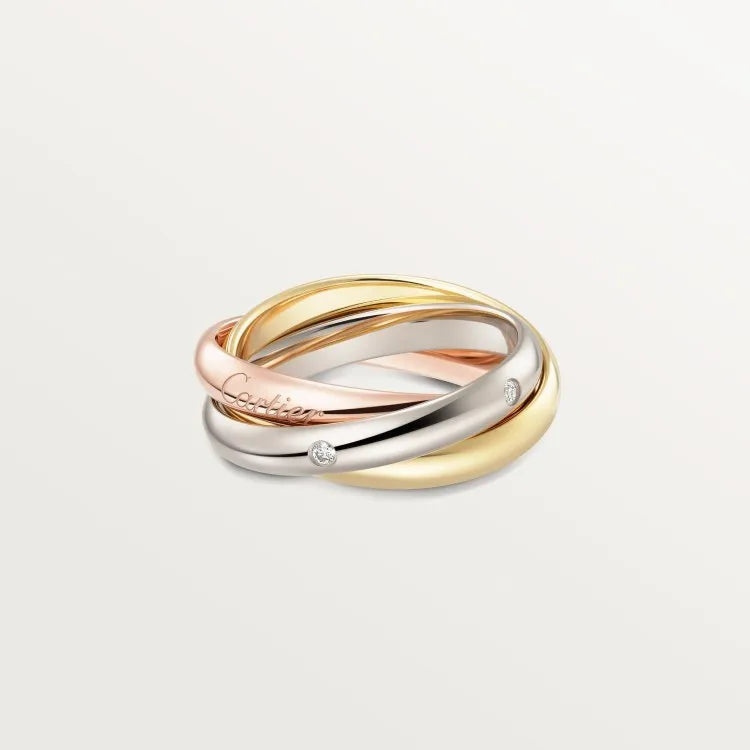 Sterling silver couple's ring with full diamond setting and geometric design on a size 8 finger.