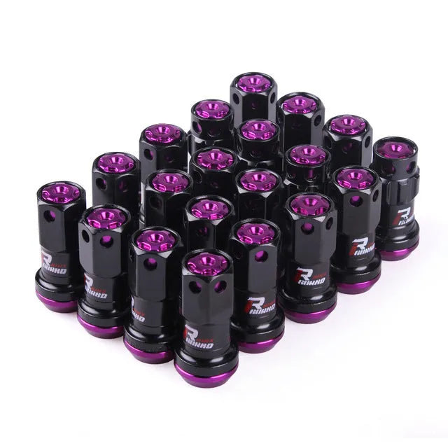 Aluminium alloy wheel hub nut with flat head design in selected colour option