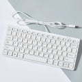 USB wired mini keyboard in four colours with compact 280mm width and noiseless keys