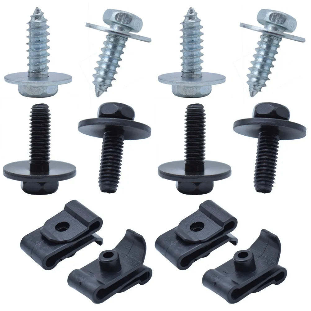 50 black plastic push-type screw rivets for GM car bumper mudguard and splash cover trim fasteners