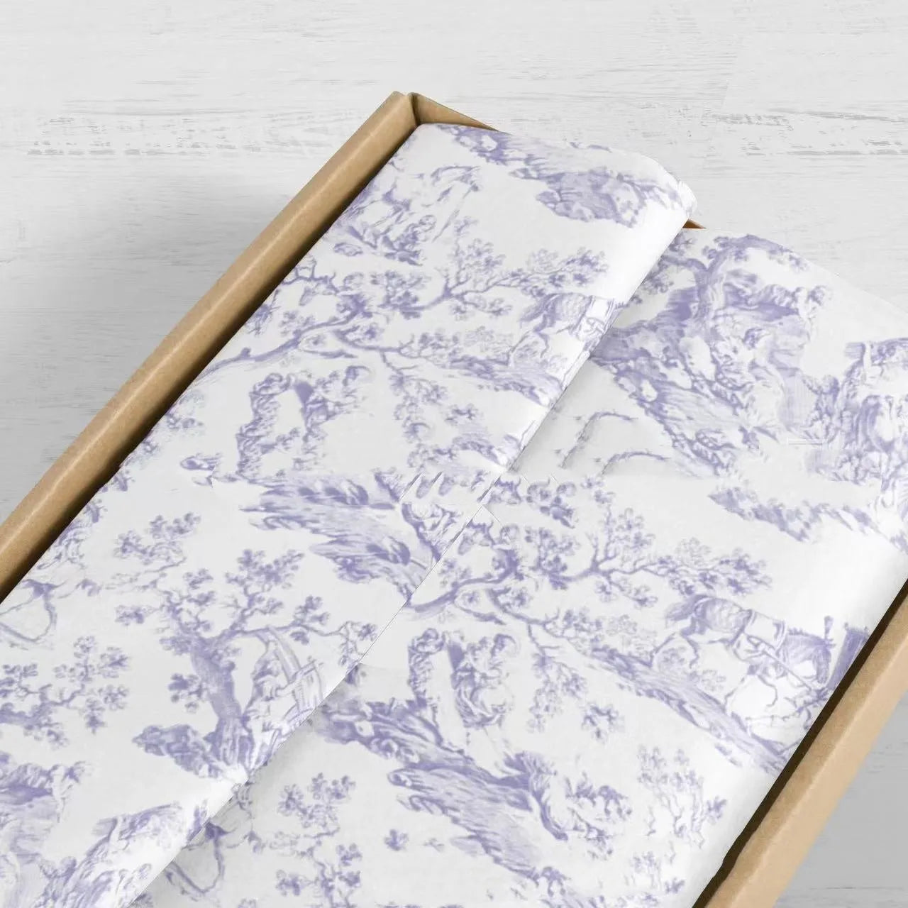 Single sheet of French romance style Mg tissue paper in pink purple colour, 50cm by 70cm.
