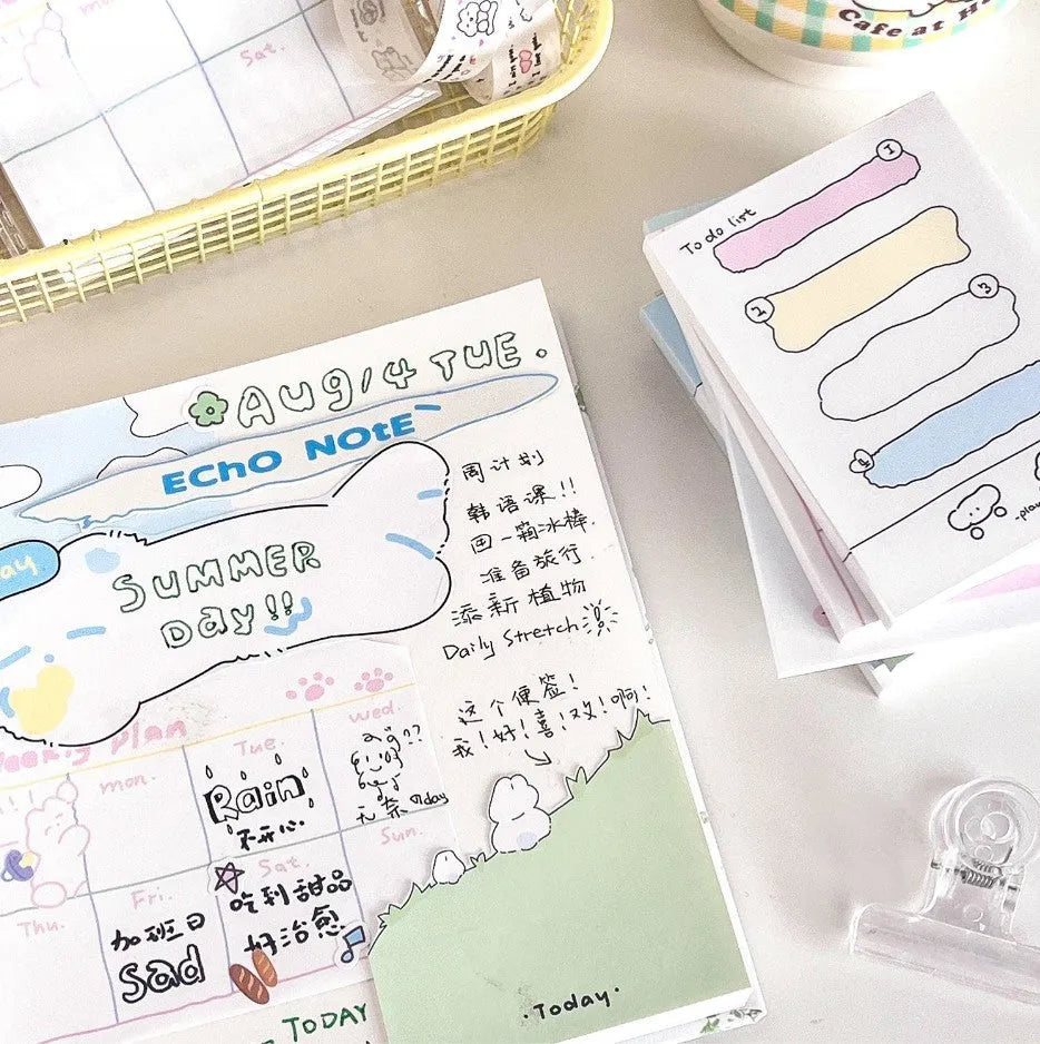 Heartbeat Delivery Series cartoon sticky note pads in six designs with three size options