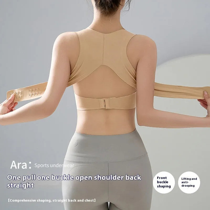 Women's front buckle back shaping bra for cross training and yoga in three colours