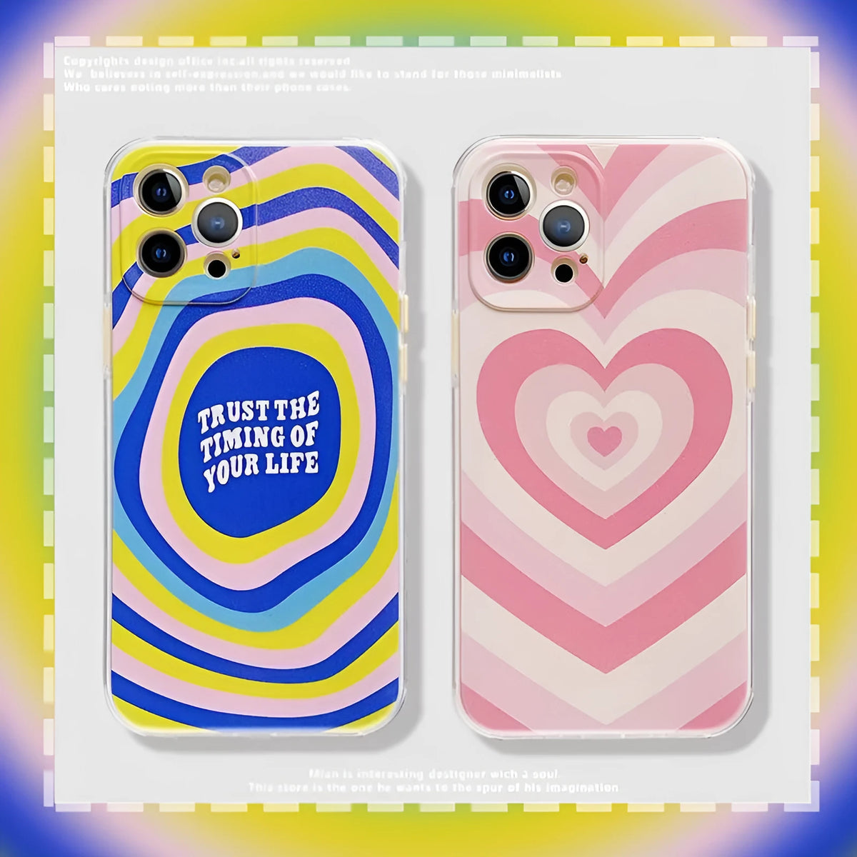 TPU full cover phone case in camouflage pattern with blue and pink colours for iPhone models