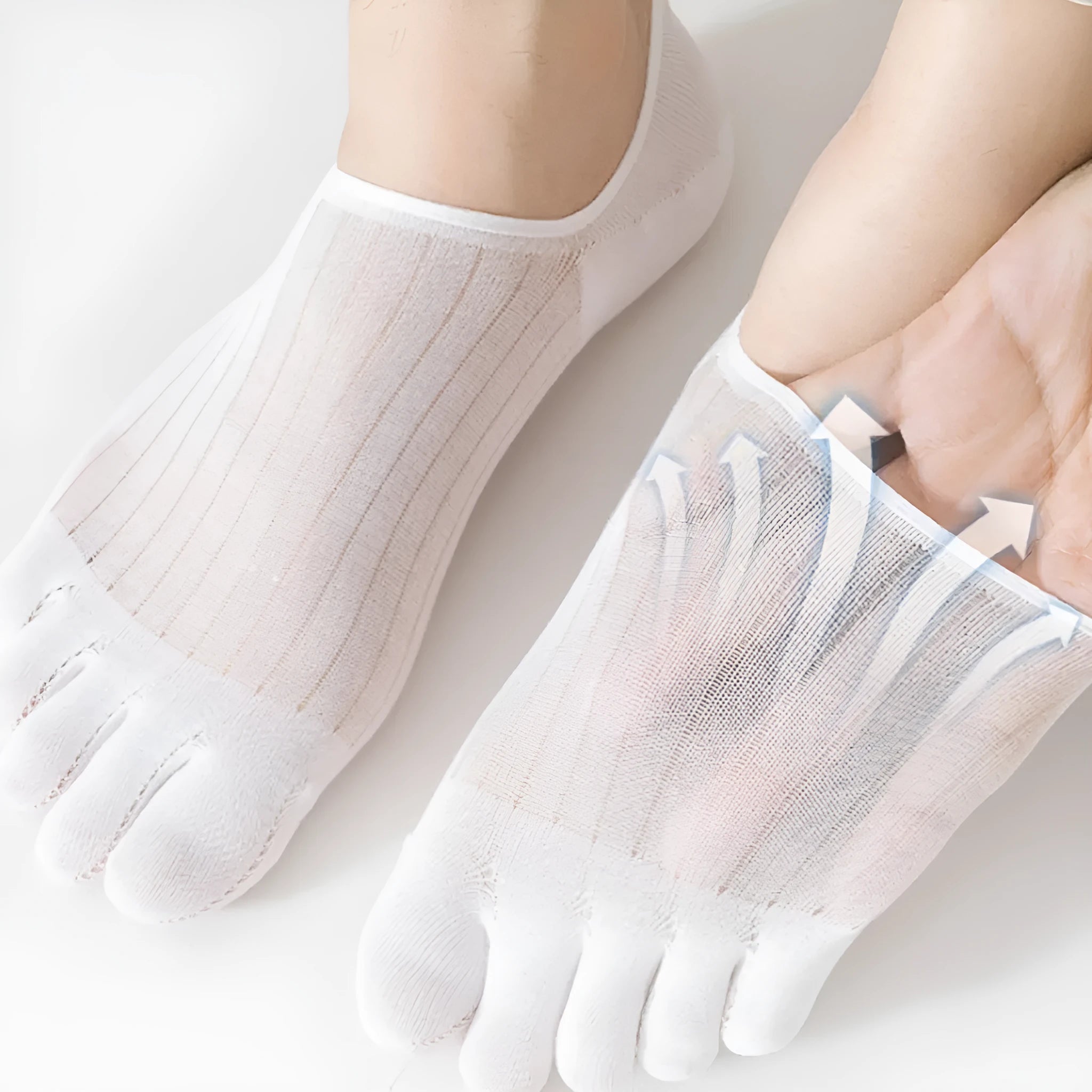 Modal cotton five-finger boat socks in ultra-thin breathable design for summer wear