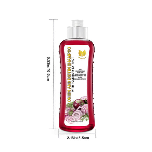 248ml bottle of anti-hair loss shampoo with red onion and biotin for strengthening thinning hair