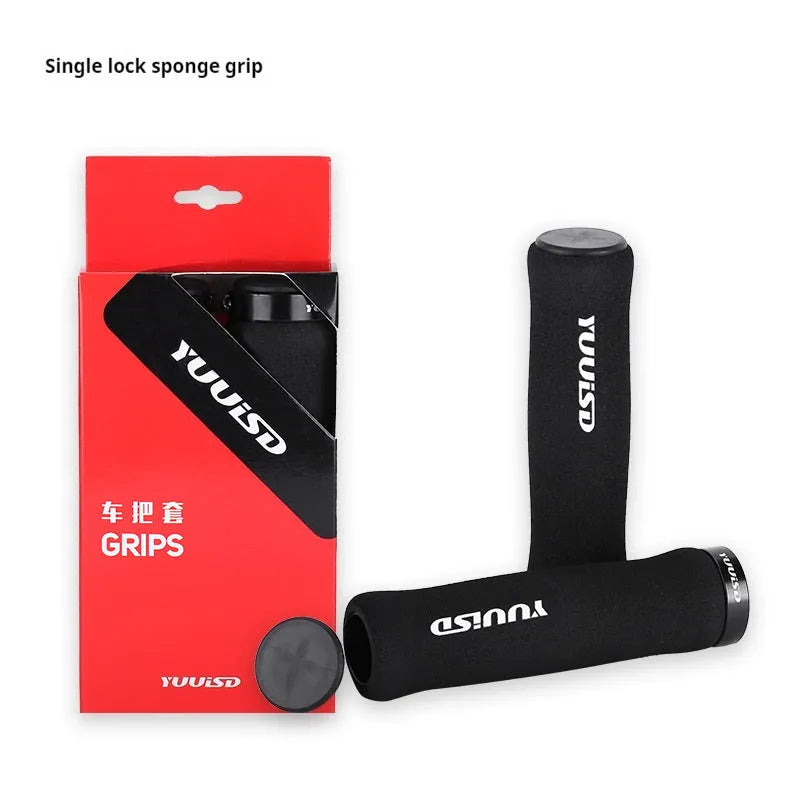 Sponge mountain bike handle covers in black, purple and biange colours showing 41g weight