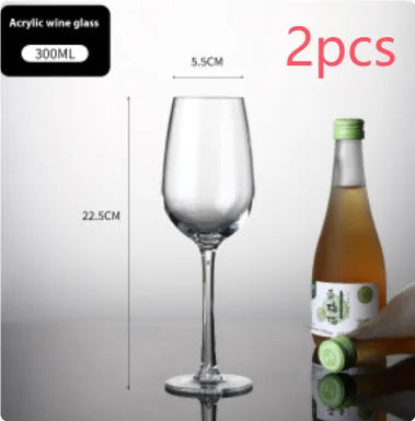 Clear plastic wine bottle and milk tea cup with modern design for party catering, shown in 300ml and 550ml sizes.