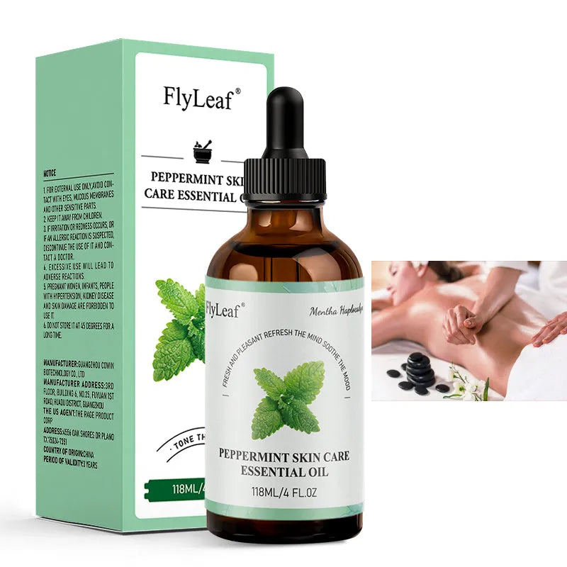 118ml bottle of pure natural peppermint essential oil for diffuser and massage