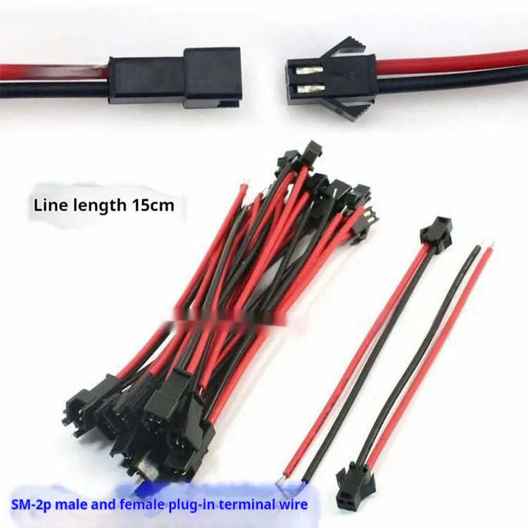 SM-2P 15cm male and female terminal wire harness with rectangular AV interface for LED lamp connections