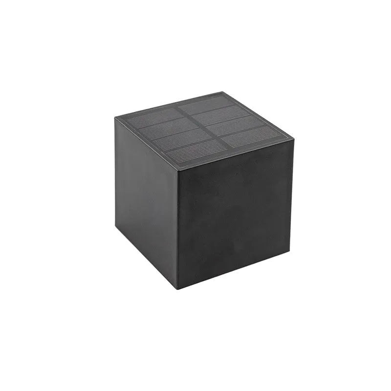 Outdoor square solar wall lamp with LED, IP55, 80x80mm, for garden fence decor