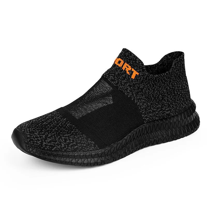 A pair of khaki Flyknit sock shoes with lace closure and a low-top design on an MD sole.