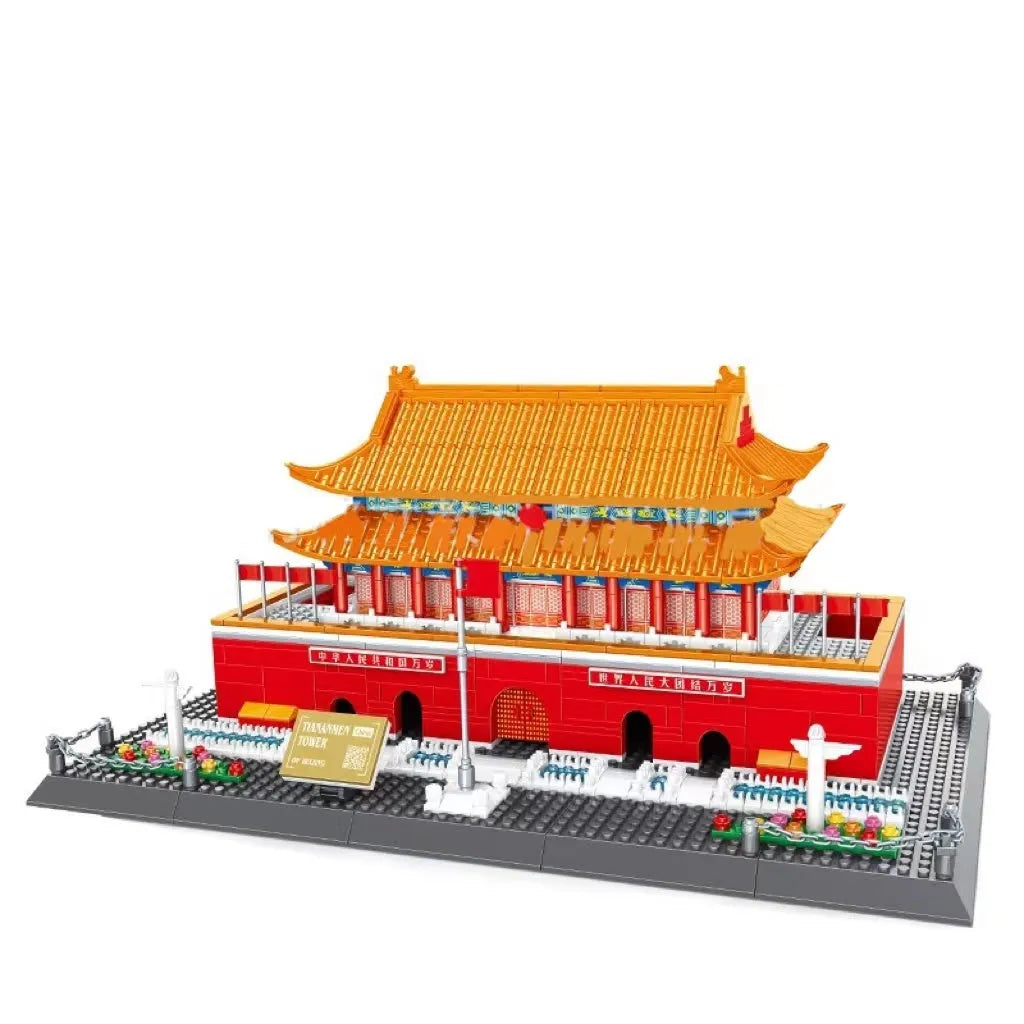 Wange building blocks set with over 800 ABS plastic pieces for landmark construction