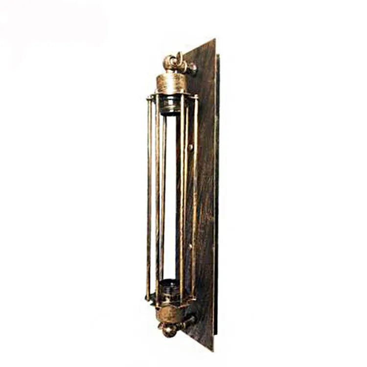 Industrial retro flute wall lamp in iron, shown in black finish.