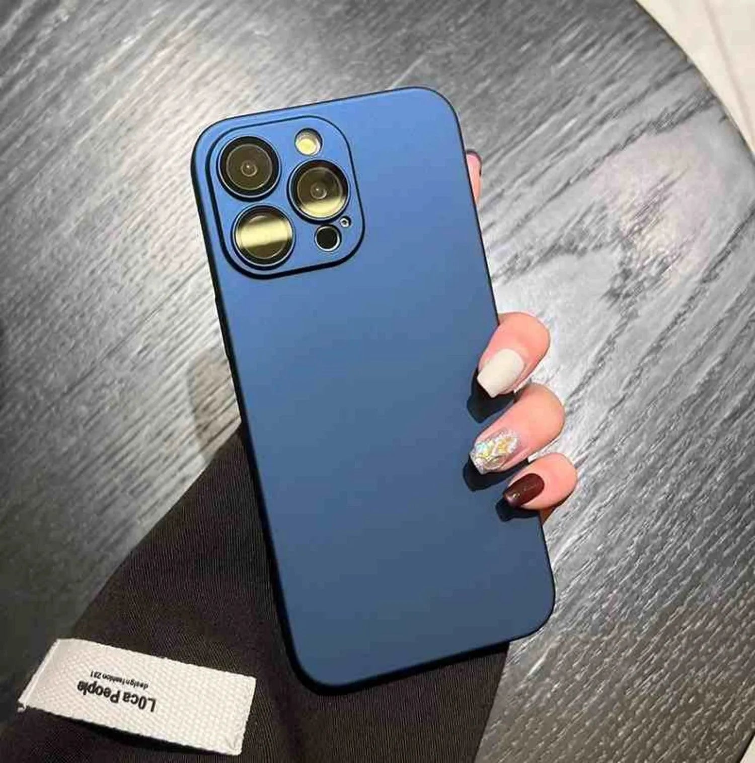 Ultra-thin frosted PC anti-fall case for iPhone in matte solid colour, with lens film