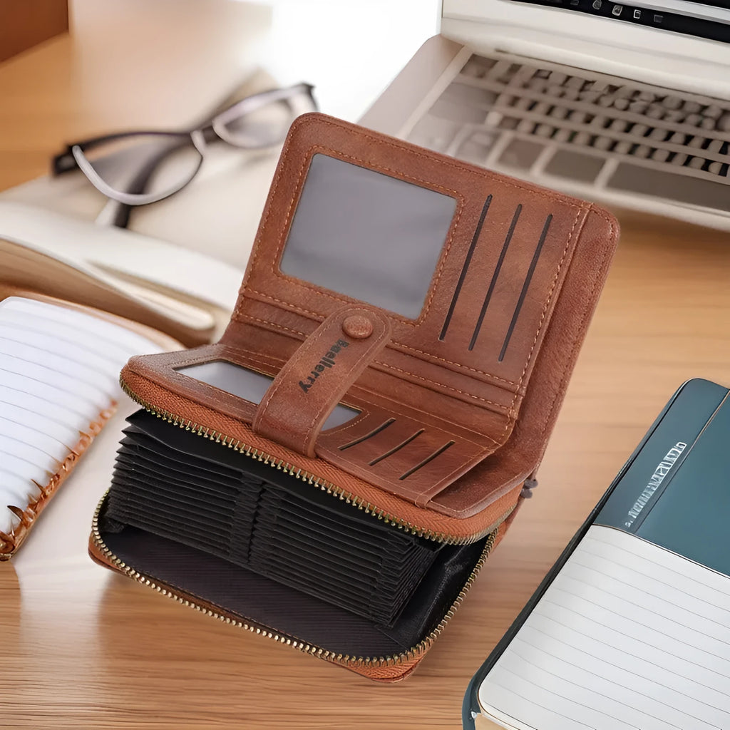 Women's PU leather coin purse wallet with zipper closure shown in multiple colour options