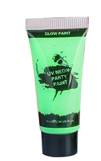 25ml squeezable tube of neon green face and body paint with a hose-style nozzle.