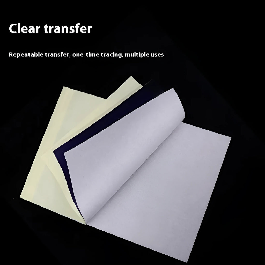 A4 tattoo transfer paper pack with transfer paste gel for stencil creation.
