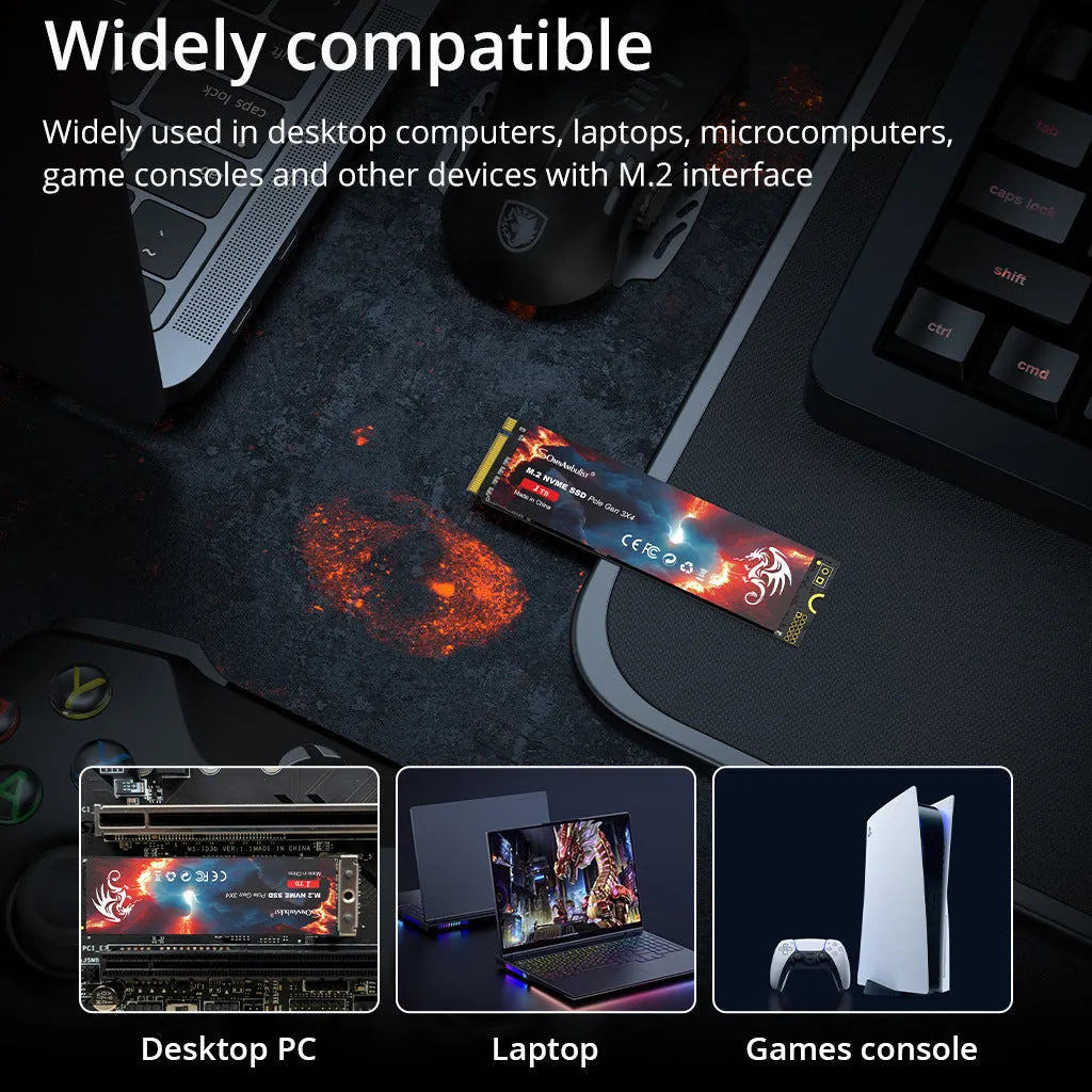 M.2 NVMe solid-state drive for desktop computers with PCIe 3.0 interface.