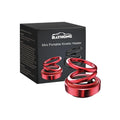 Black and red portable miniature vibration radiator for car heat dissipation measuring 5.1 by 6 cm