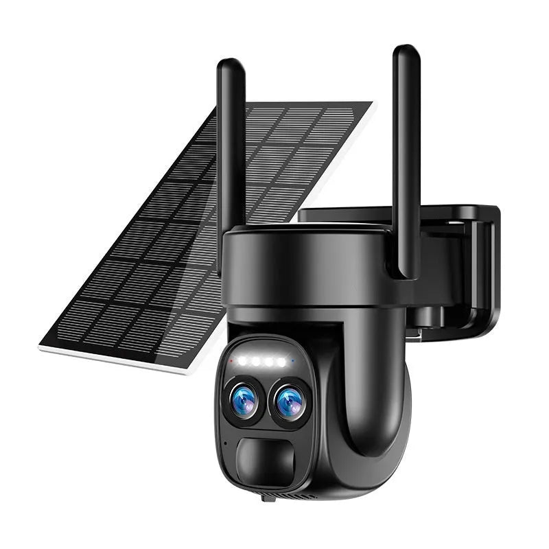 Solar-powered 8x zoom surveillance camera with 4G and wifi connectivity