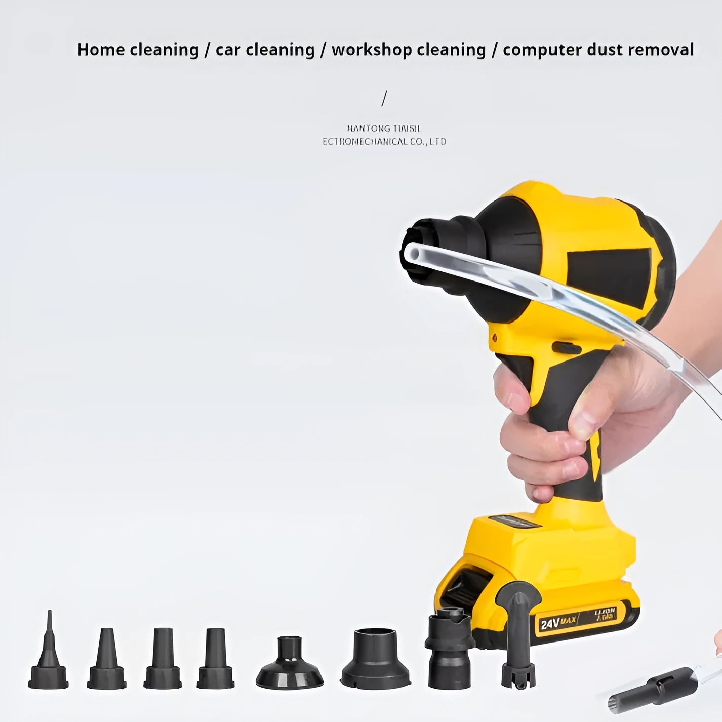 Yellow handheld lithium battery dust gun with 680W power for office cleaning applications