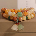 Natural jinsi jade multi-layer bracelet with orchid pendant for women