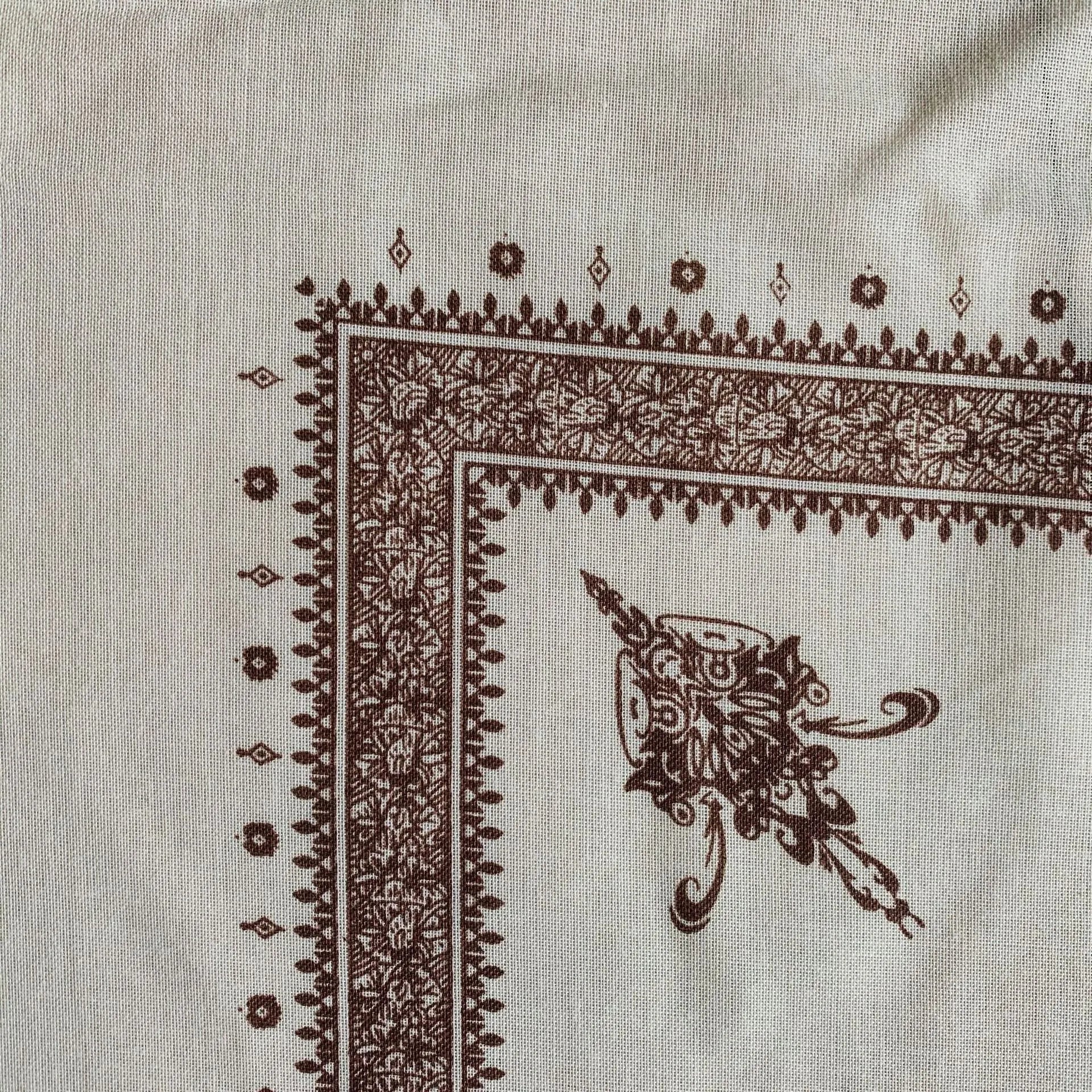 Printed square polyester scarf in various colours showing 138x138 cm dimensions