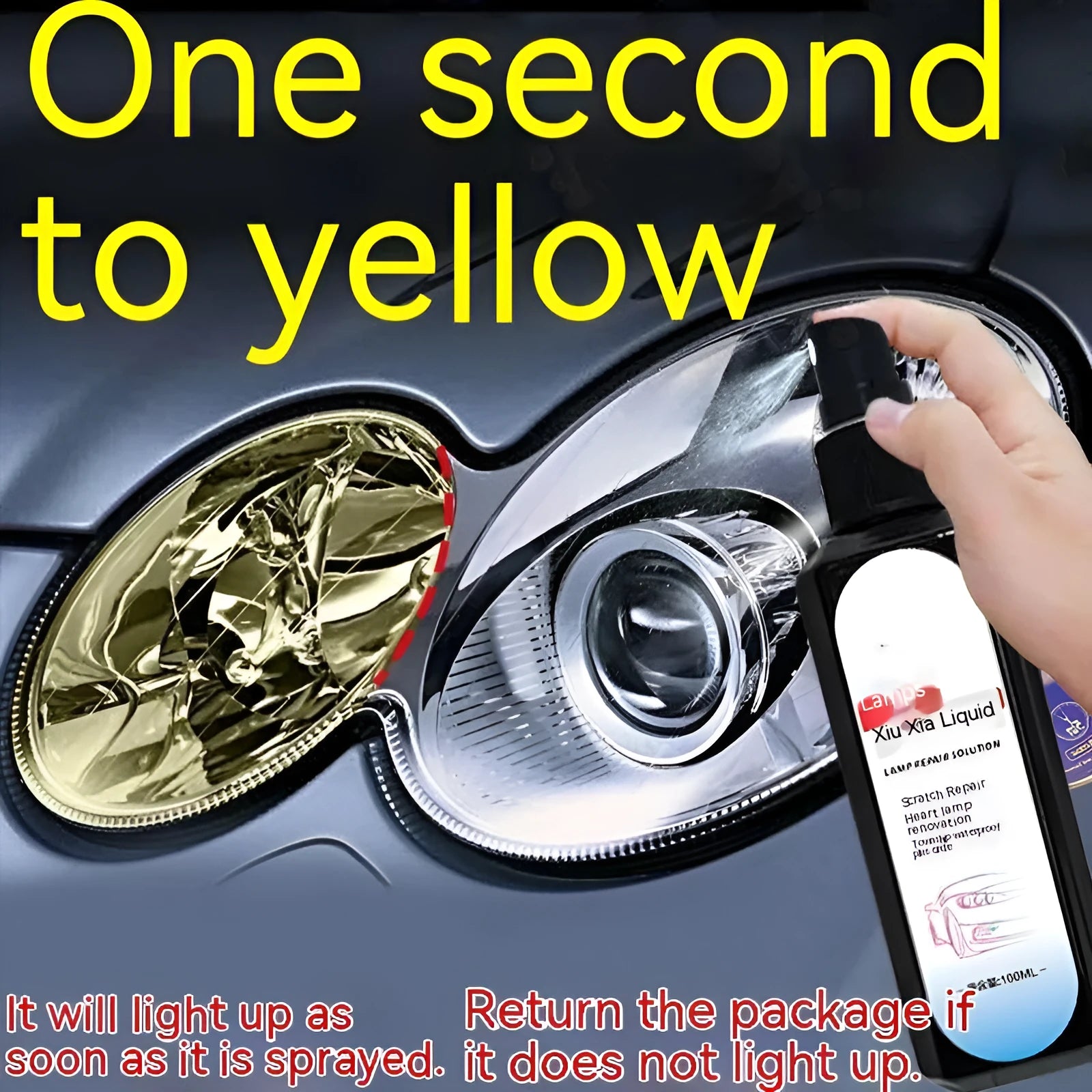 100 ml bottle of car headlight renovation liquid for plastic lens restoration