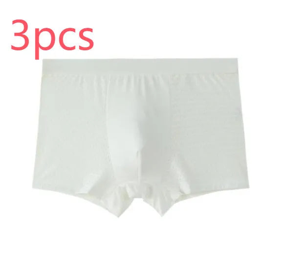 Men's ice silk modal boxer briefs with U convex design in black colour