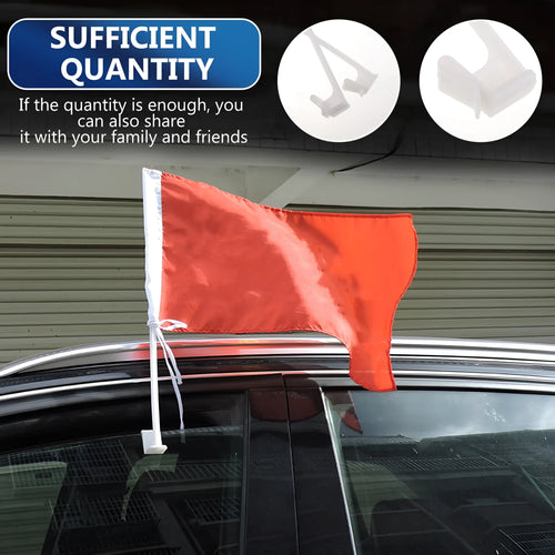 Ten white PP plastic car window flag holder brackets for vehicle mounting