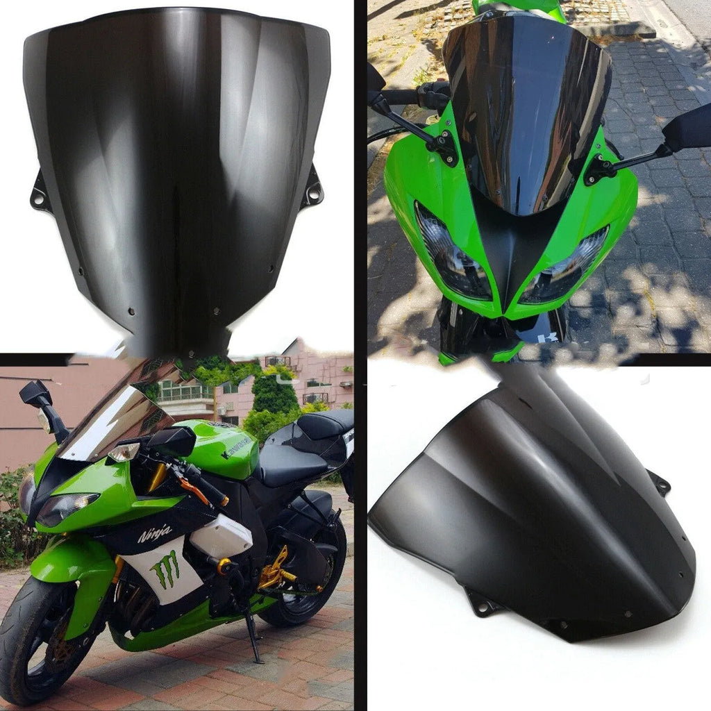 Kawasaki motorcycle replacement windscreen in blue and brown tint options for ZX-6R and ZX-10R models