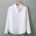 Linen long sleeve loose shirt in Chinese style cardigan design available in seven colours