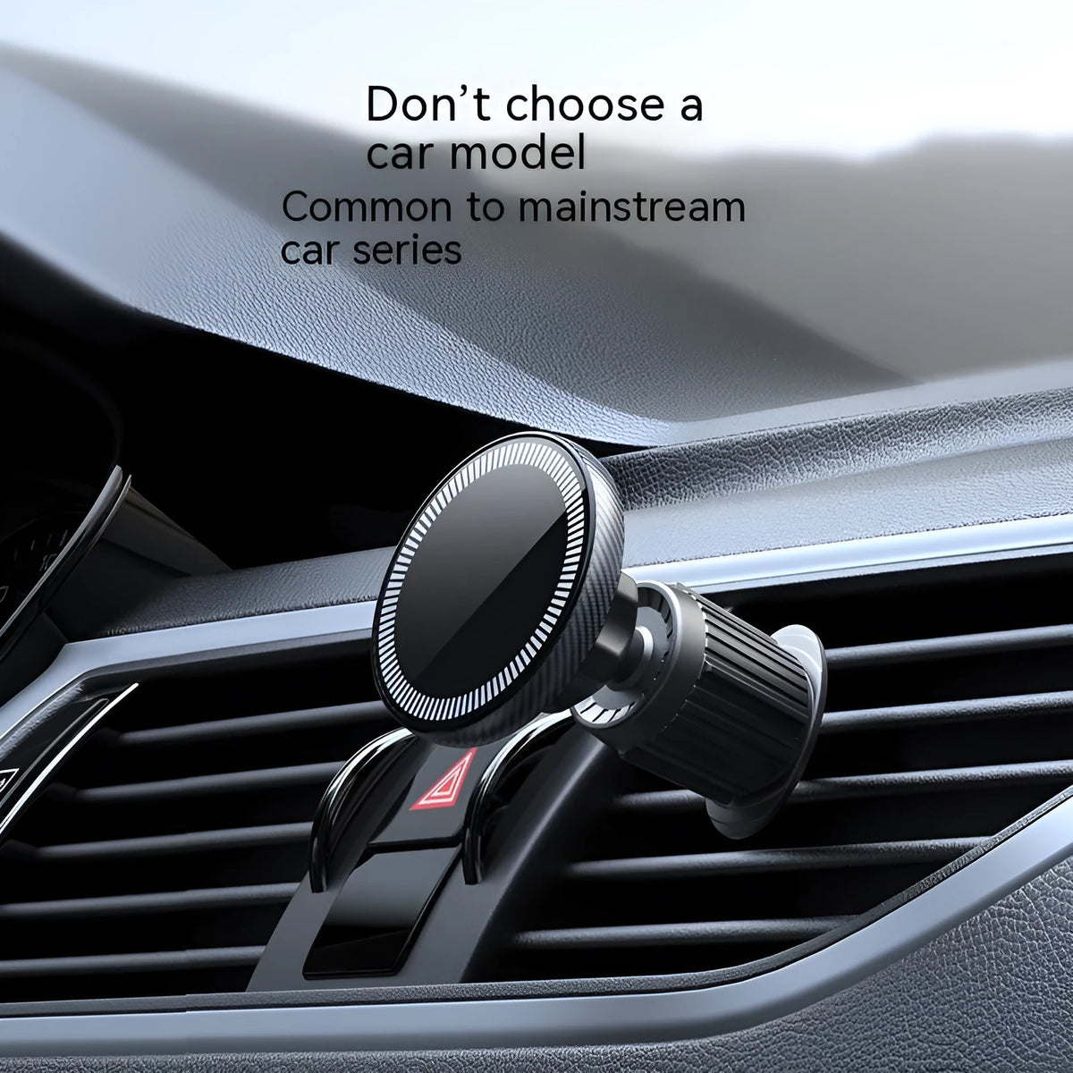Car mobile phone air outlet holder with metal hook and magnetic suction bracket, adjustable waterfall style vent mount