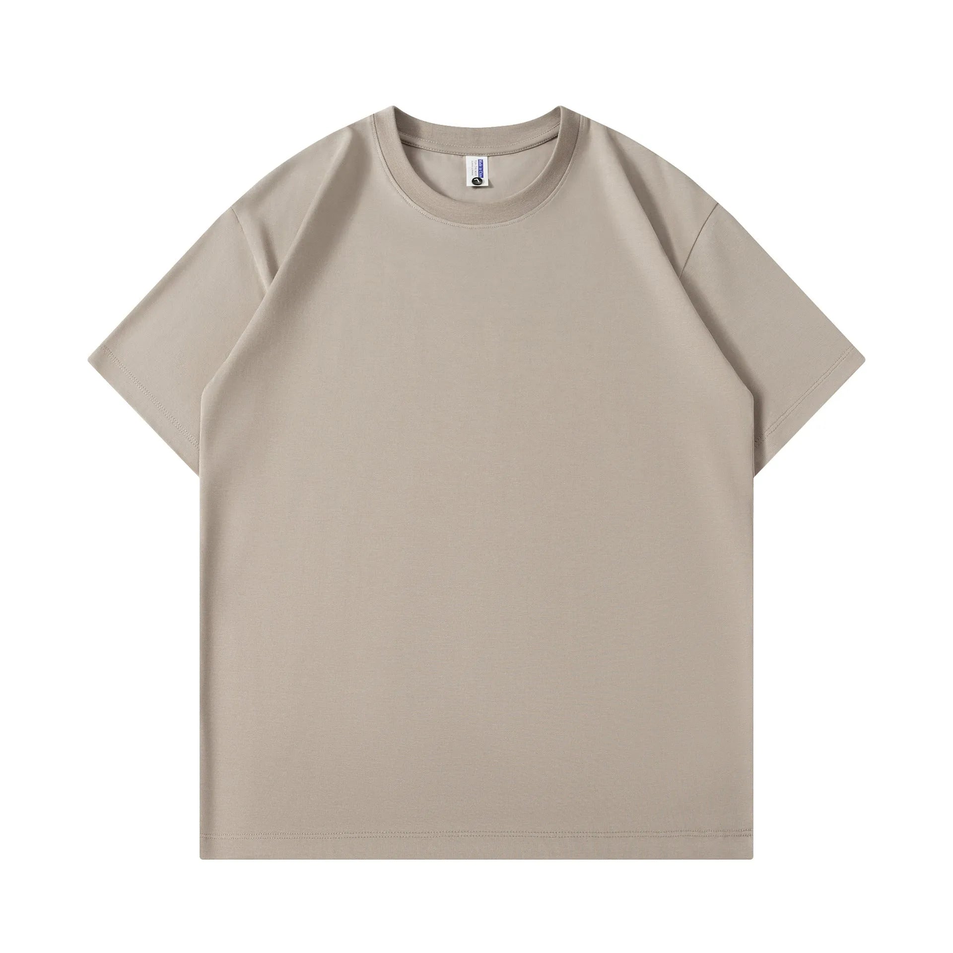 Unisex solid colour pure cotton loose fit short sleeve T-shirt in a leisure setting