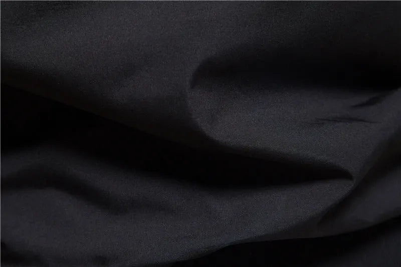 Men's solid colour lightweight polyester casual jacket shown in dark blue, black, or Army Green.