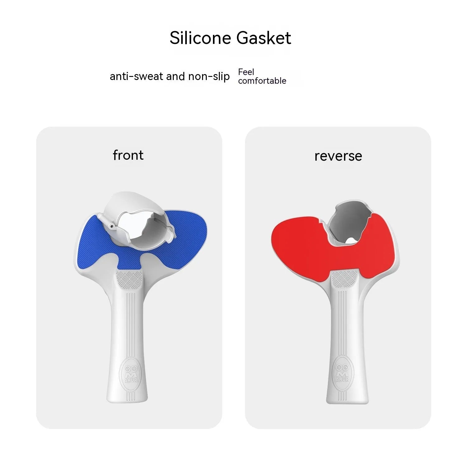 Red and blue silicone plastic hand grip for Pico 4 VR controller table tennis games