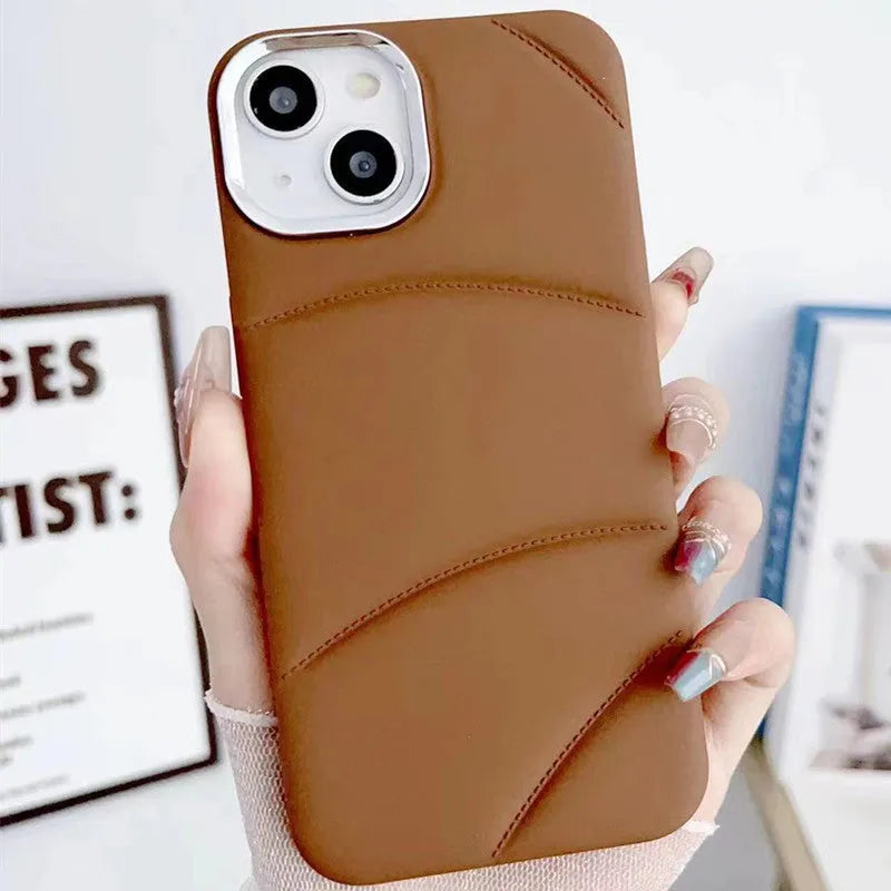 Silicone frosted phone case for Apple iPhone with liquid injection and internal flannel, in solid colours.