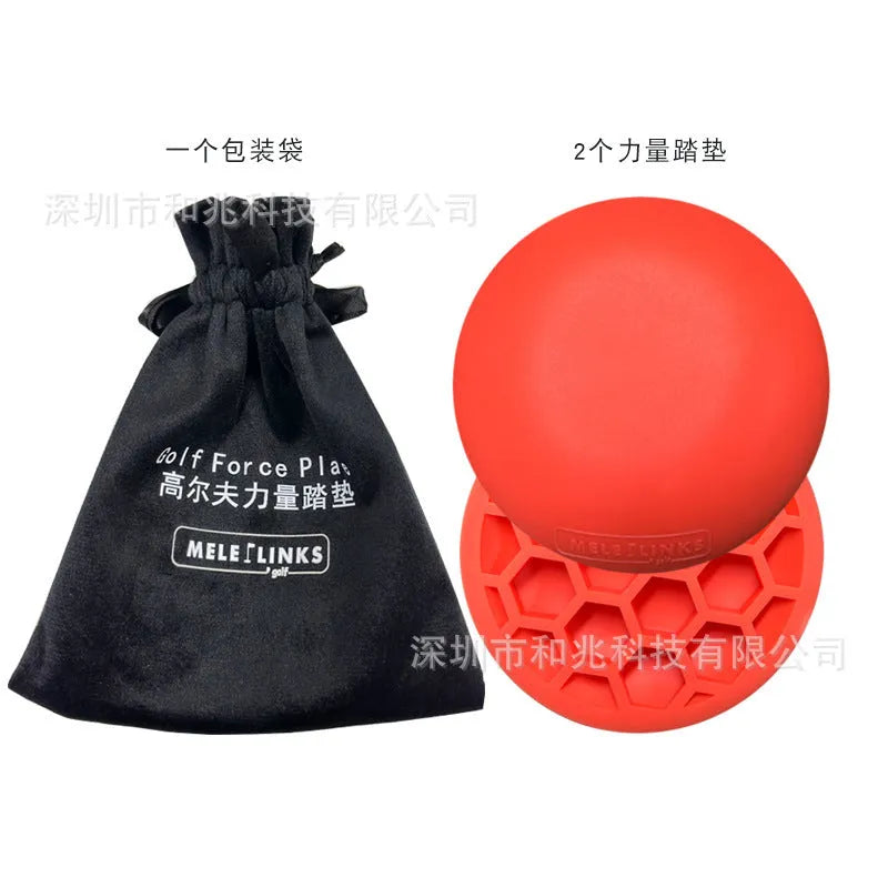 Orange golf training mat made from natural rubber for swing practice