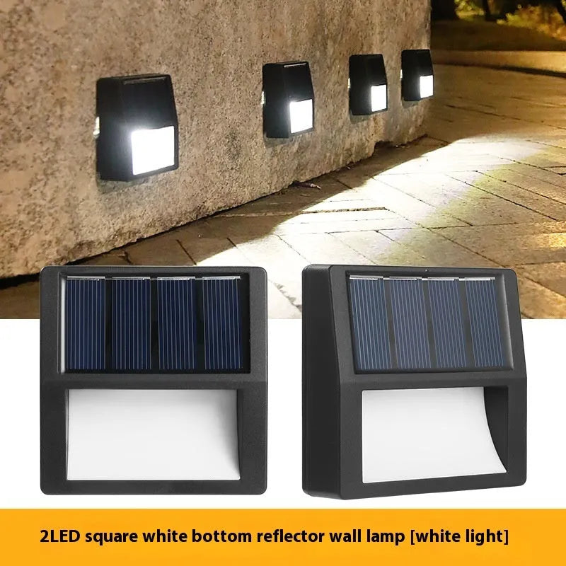 Plastic solar outdoor yard lamp with abstract design, 80 x 80 cm, rainproof LED garden light in warm white finish
