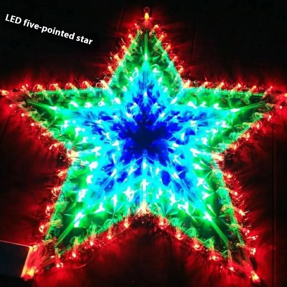 Outdoor decorative string lights with peacock, love heart, sunflower, and star shapes in colourful plastic shells