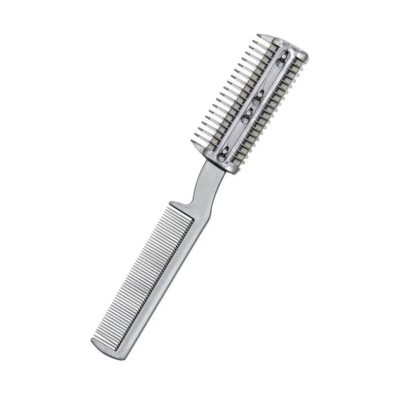 Plastic pet hair cleaning comb with removable stainless steel blade for dogs and cats