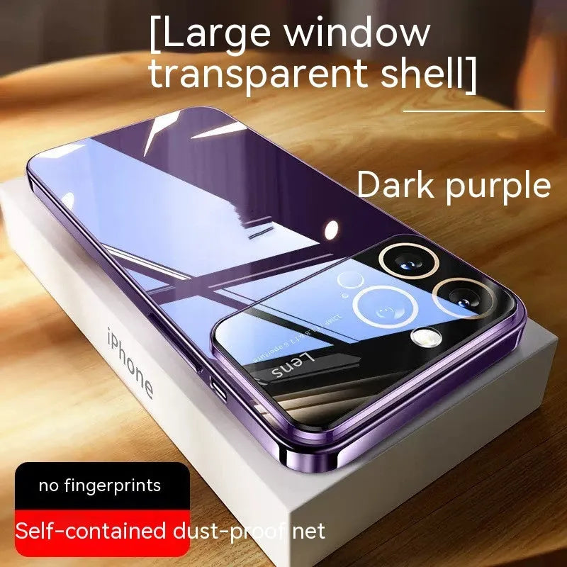 Electroplating TPU phone case for iPhone in dark purple, all-inclusive anti-fall design
